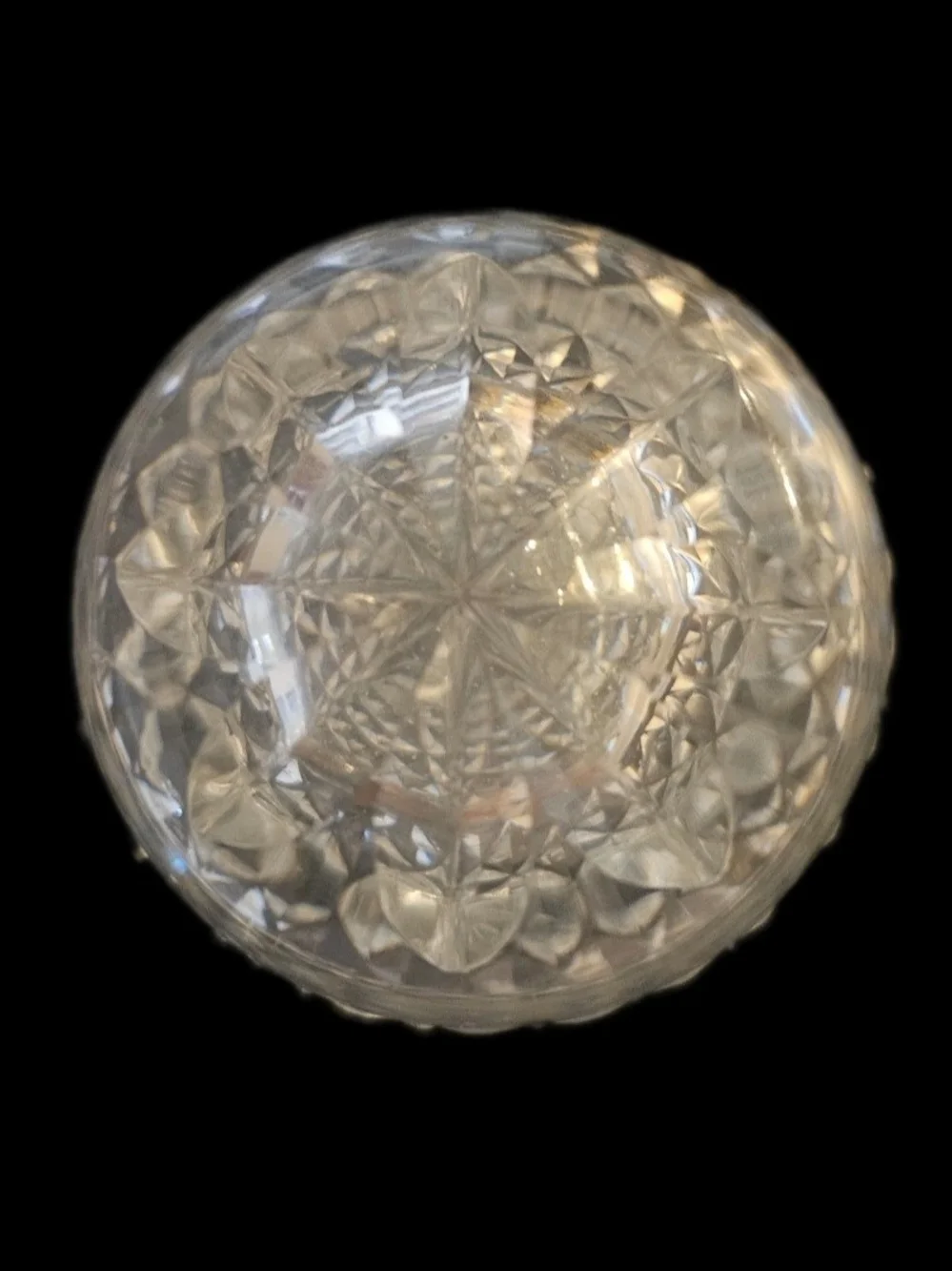 Vintage Clear Cut Glass Crystal Toothpick Holder Diamond Cut Trumpet Shape 4